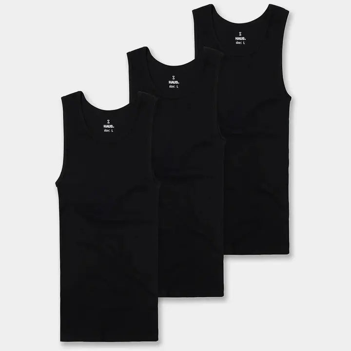 Haus | Premium Ultra-Soft Cotton Fitted Tanks 3 Pack / 6 Pack