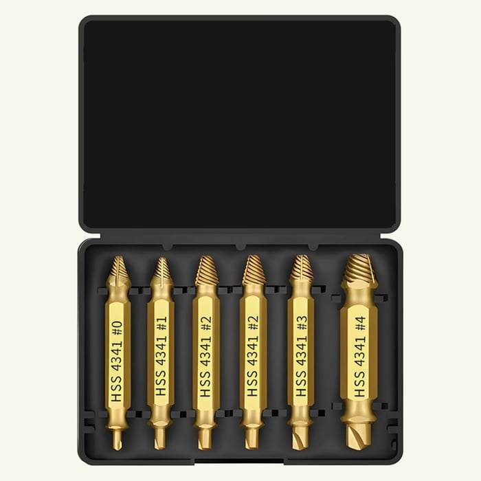 🔥Grab It Before It's Gone! 🔩 Stripped Screw Extractor Kit – 6-Piece Set, Easy-Out Bolt & Damaged Screw Remover