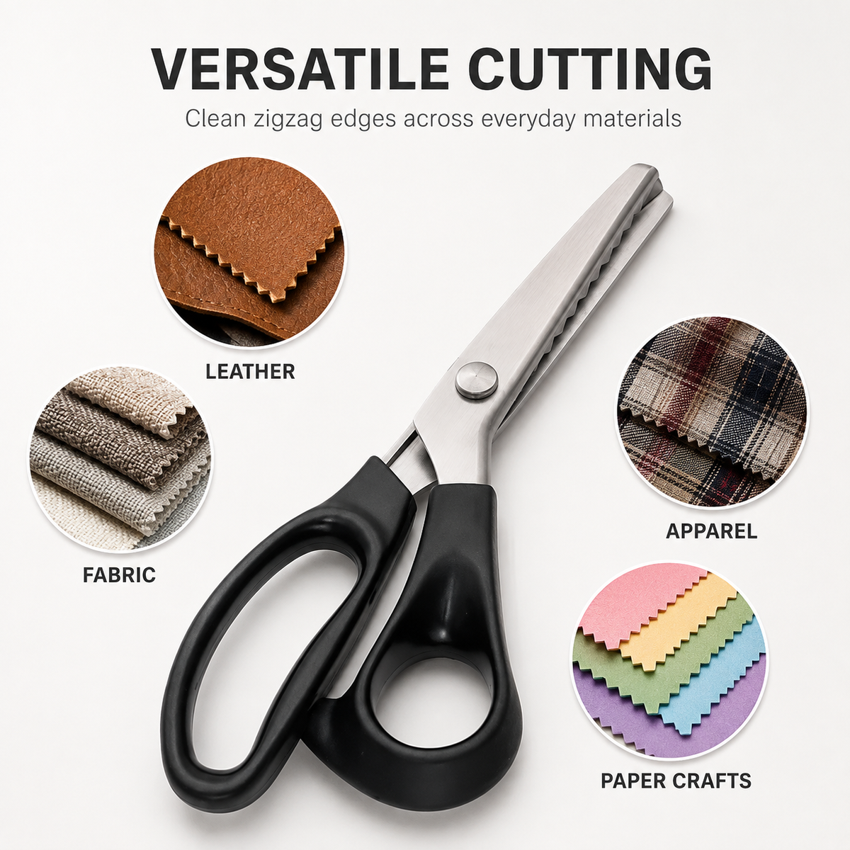 Stainless Steel Zig Zag Scissors with Serrated Teeth