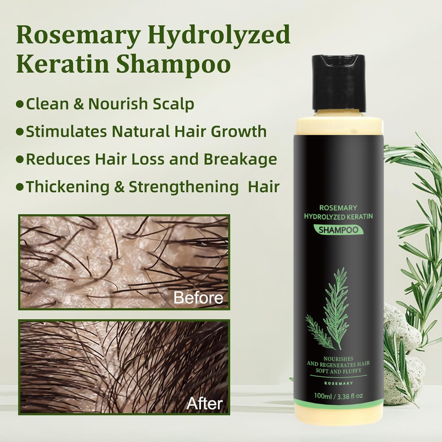 🔥LAST DAY 50% OFF - 🎅Organic Rosemary Hair Growth Shampoo
