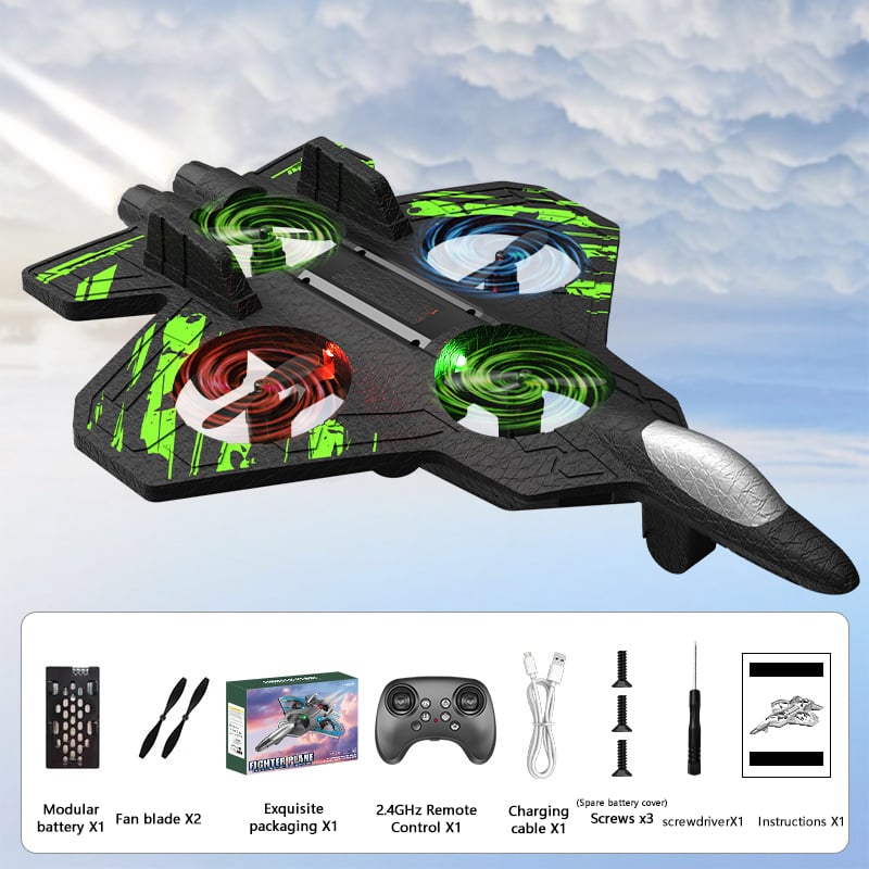 49% OFF This Week Promotions🎉🎉RC Stunt Fighter Jet Toy for Kids with 360° Flips & LED Lights