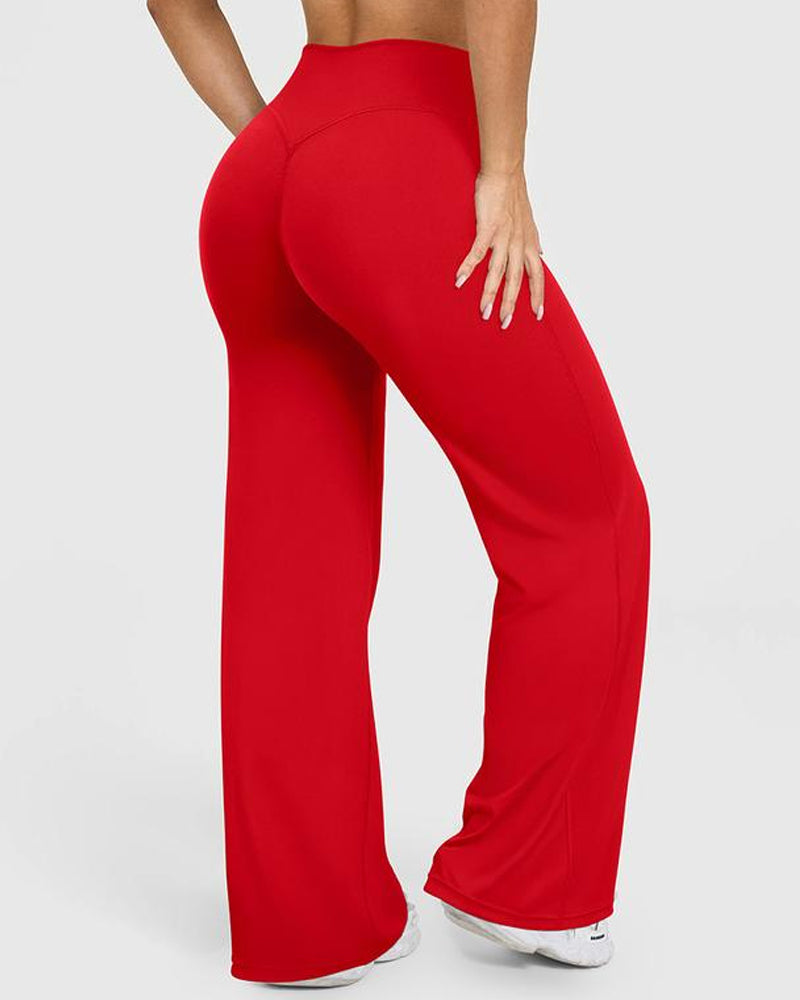 High Waist Stretch Casual Soft Straight Leg Bottoms