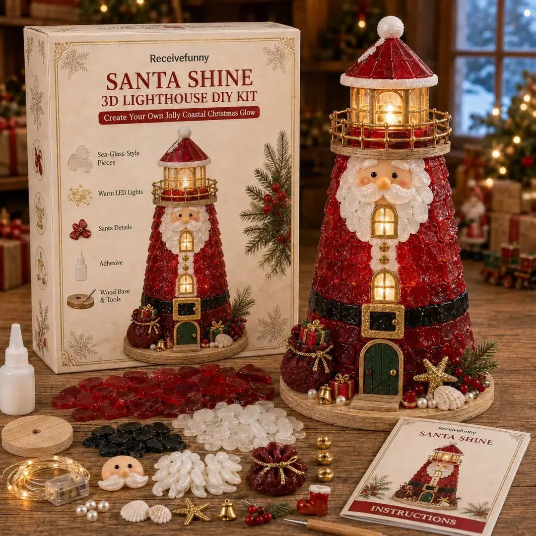 🌊 Beginner-Friendly DIY Lighted Sea Glass-Style Lighthouse Kit Collection | Complete Kit with Sea Glass-Style Pieces, LED Lights & Step-by-Step Guide Included 💕