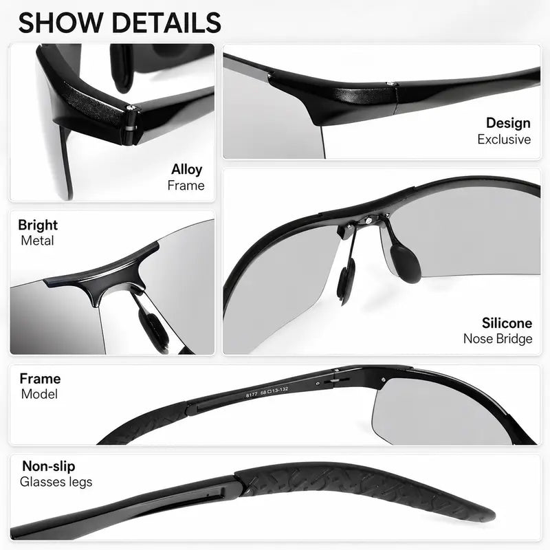 Unisex Fashion Polarized Sunglasses, UV400 Anti Blue Light Sun Glasses for Photography Hiking Beach Outdoo