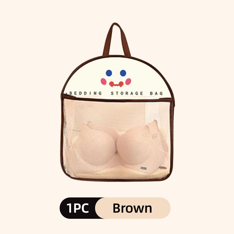 Multi-purpose storage bag with visible mesh for hanging.