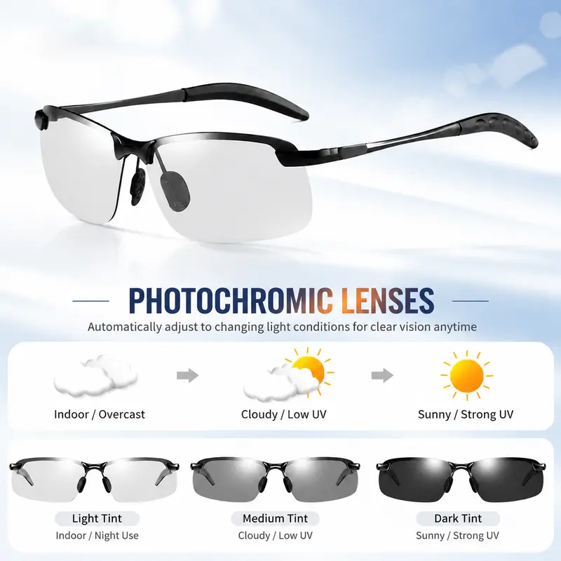 Unisex Fashion Polarized Sunglasses, UV400 Anti Blue Light Sun Glasses for Photography Hiking Beach Outdoo