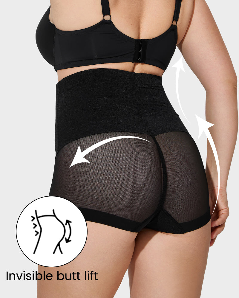 High Waist Mesh Tummy Control Butt Lifting Shaping Panty