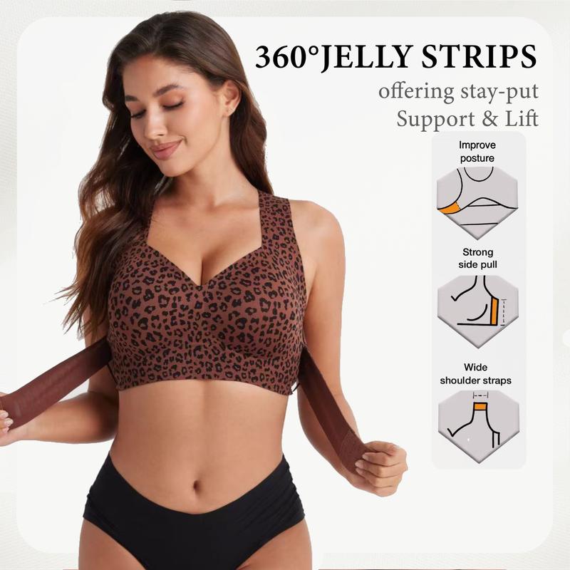 Cross Back Front Closure Wireless Posture Support Bra
