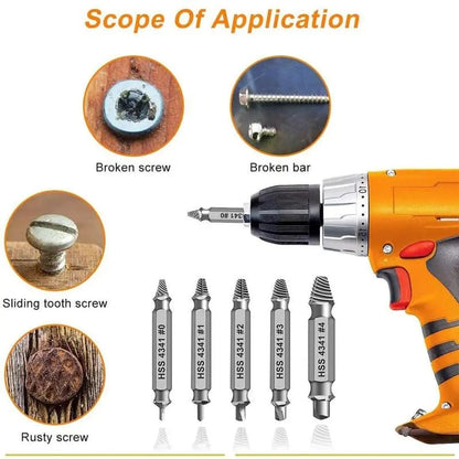 🔥Grab It Before It's Gone! 🔩 Stripped Screw Extractor Kit – 6-Piece Set, Easy-Out Bolt & Damaged Screw Remover