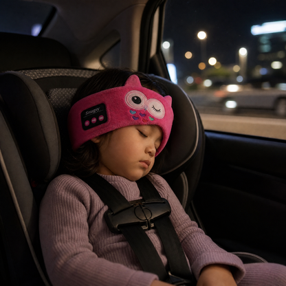 🐾Snugsy Buds 2.0 Kids Sleep Headband Headphones, Soft Fleece Cartoon Wireless Sleeping Earphones for Children &