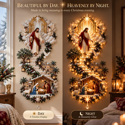 ✨ LAST DAY – 50% OFF! ✝️ Jesus Light Of Heaven Christmas Wall Hanging 🎄