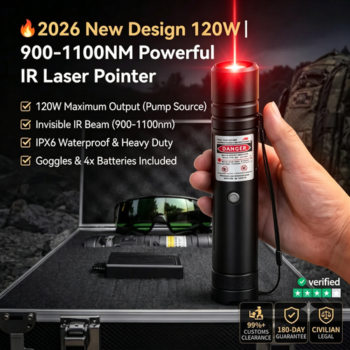 🔦 2026 New Design 120W 900-1100NM Powerful IR Laser Pointer