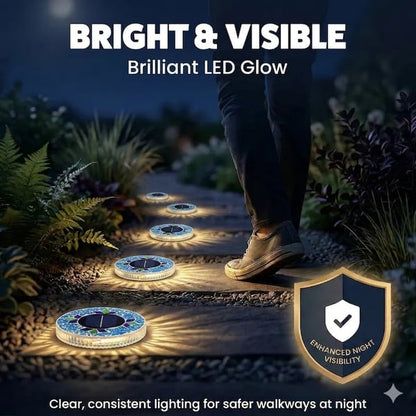 🛋️Solar Disk Lights – Handcrafted Mosaic Outdoor LED Waterproof In-Ground & Tabletop Wireless Lighting