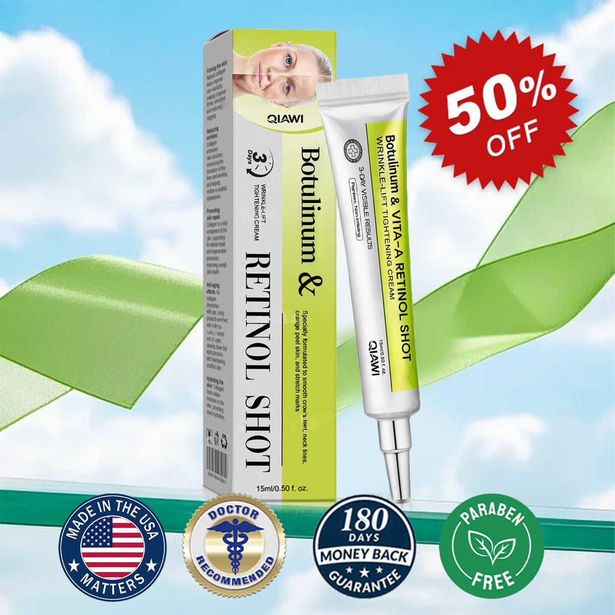 Final 3 Hours: 70%OFF🔥 Botulinum & Vita-A Retinol Shot Wrinkle-Lift Tightening cream✨