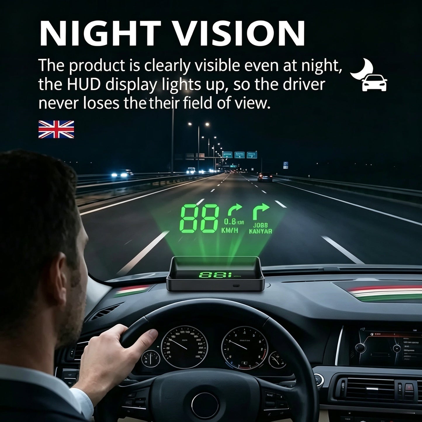 GPS Car HUD Digital Speedometer – Clear MPH/KM/H Display