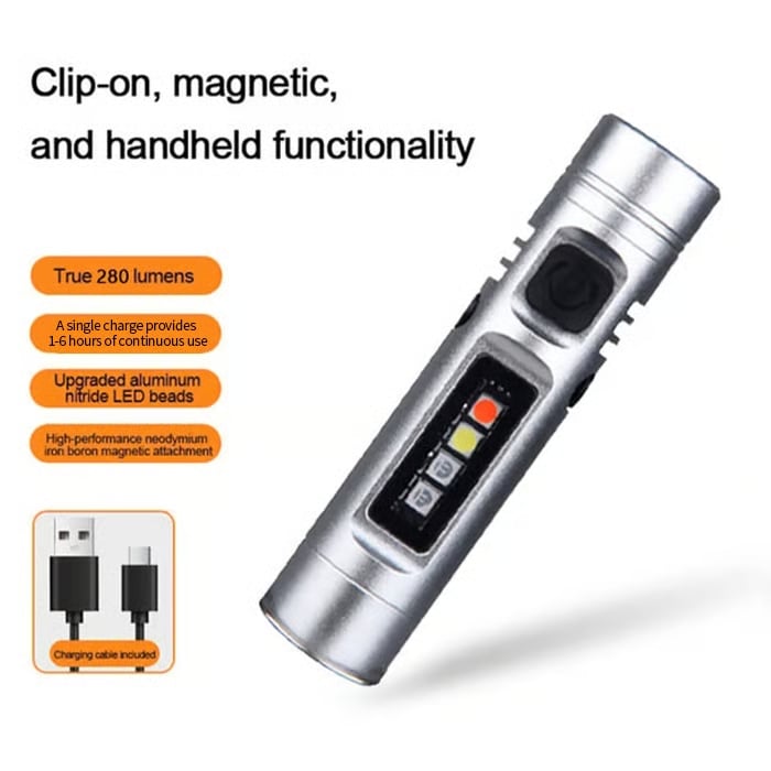 🔦Pocket Rechargeable EDC Flashlight: 500-lumen mini keychain flashlight