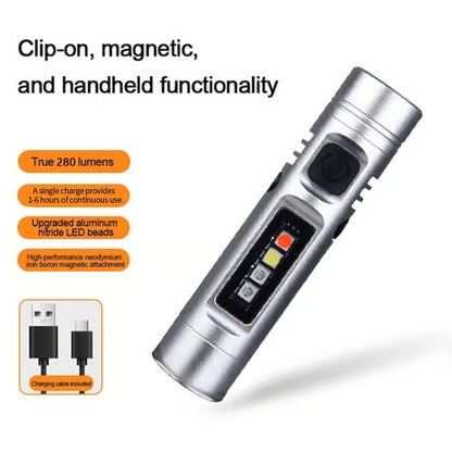 🔦Pocket Rechargeable EDC Flashlight: 500-lumen mini keychain flashlight