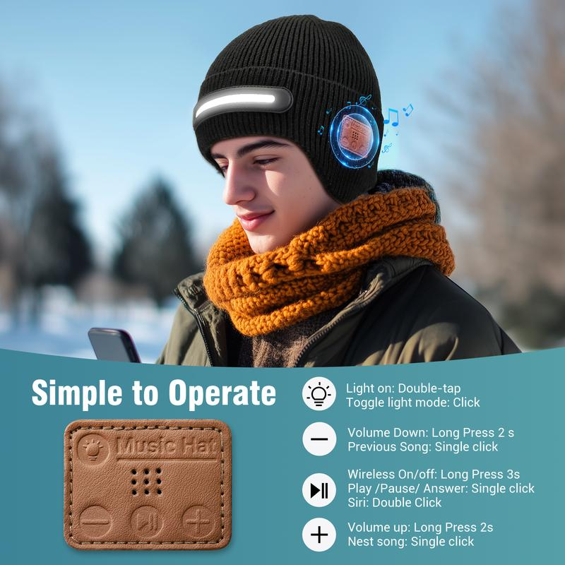 Three-Segment LED Light Smart Music Hat