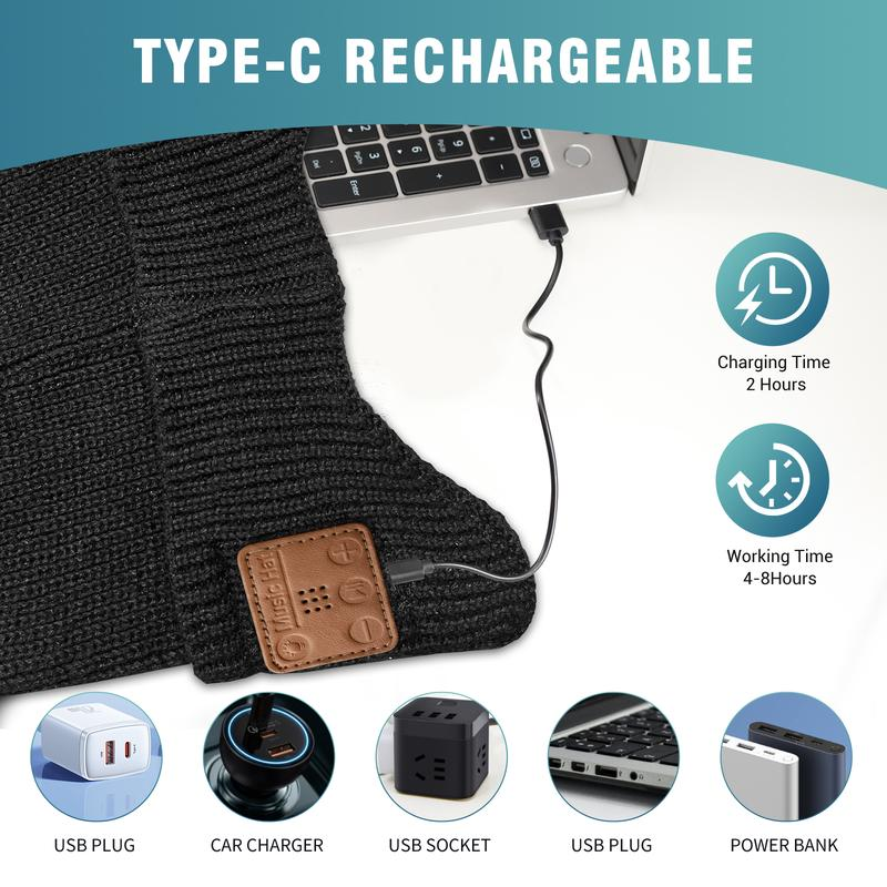 Three-Segment LED Light Smart Music Hat