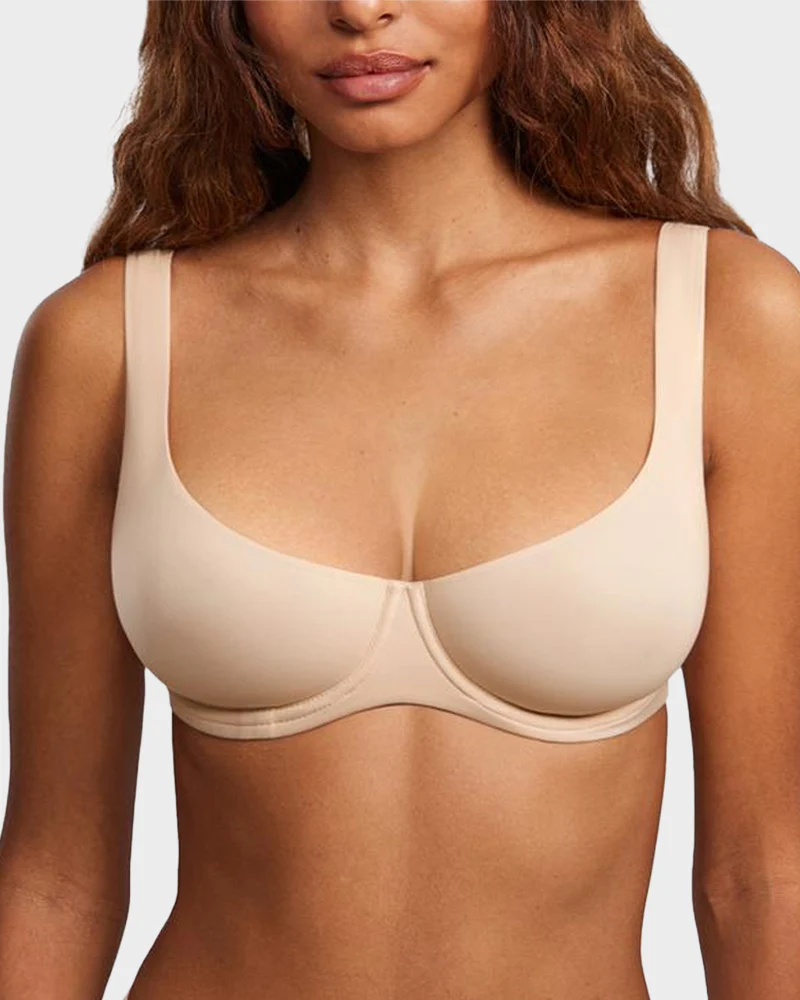 Underwire Support Seamless Unlined Balconette Bra