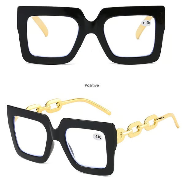 🎈🎈Lastday50%OFF-Women’s Oversized Square Chain Reading Glasses(1set-6pcs)