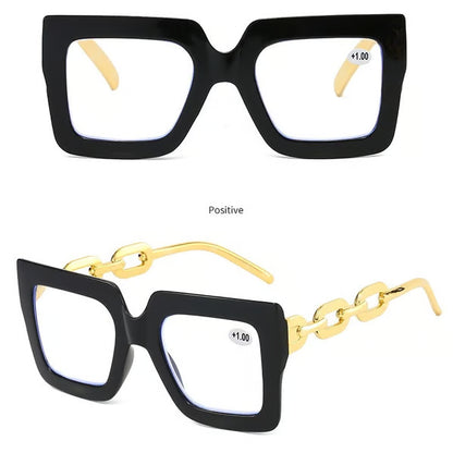 🎈🎈Lastday50%OFF-Women’s Oversized Square Chain Reading Glasses(1set-6pcs)
