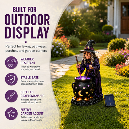 🪄Halloween Witch Glowing Cauldron Solar Light