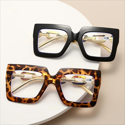 🎈🎈Lastday50%OFF-Women’s Oversized Square Chain Reading Glasses(1set-6pcs)