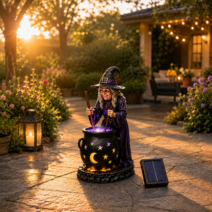 🪄Halloween Witch Glowing Cauldron Solar Light