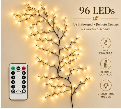 🔥Flexible LED Branch Lights | Remote-Controlled Holiday Wall Decor