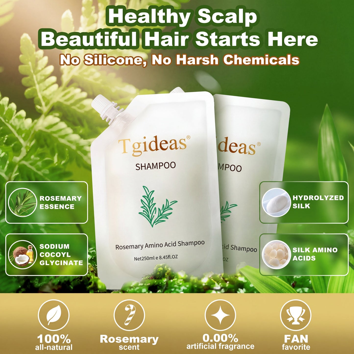 Tgideas®Rosemary&amp;Anti-Hair Fall HairLoss Treatment Shampoo