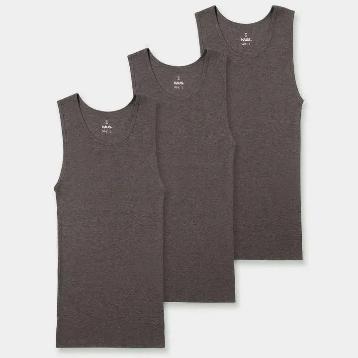 Haus | Premium Ultra-Soft Cotton Fitted Tanks 3 Pack / 6 Pack