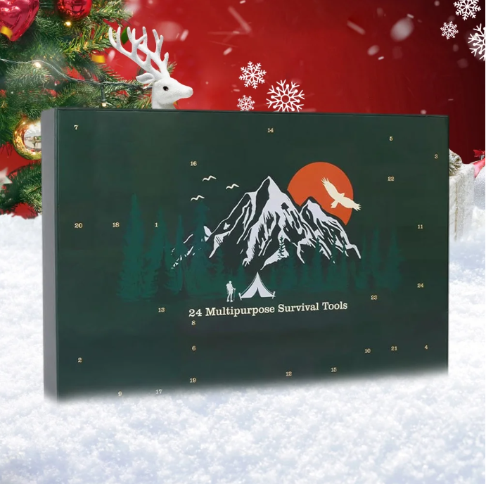 Vicigift 2025 Outdoor Survival 24-Tool Kit Advent Calendar