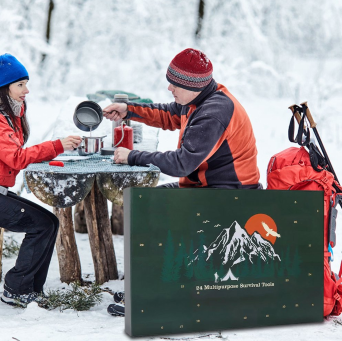 Vicigift 2025 Outdoor Survival 24-Tool Kit Advent Calendar