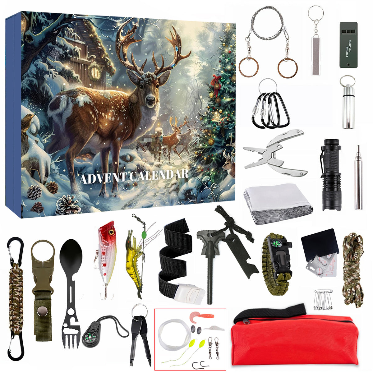 Vicigift 2025 Outdoor Survival 24-Tool Kit Advent Calendar