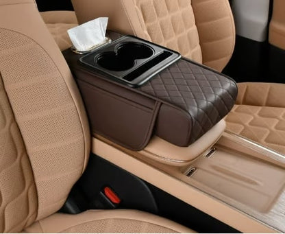 ✨Multifunctional PU Leather Car Armrest Box Mat– Universal Fit for Any Vehicle