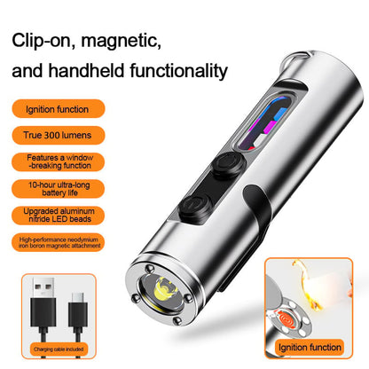 🔦Pocket Rechargeable EDC Flashlight: 500-lumen mini keychain flashlight