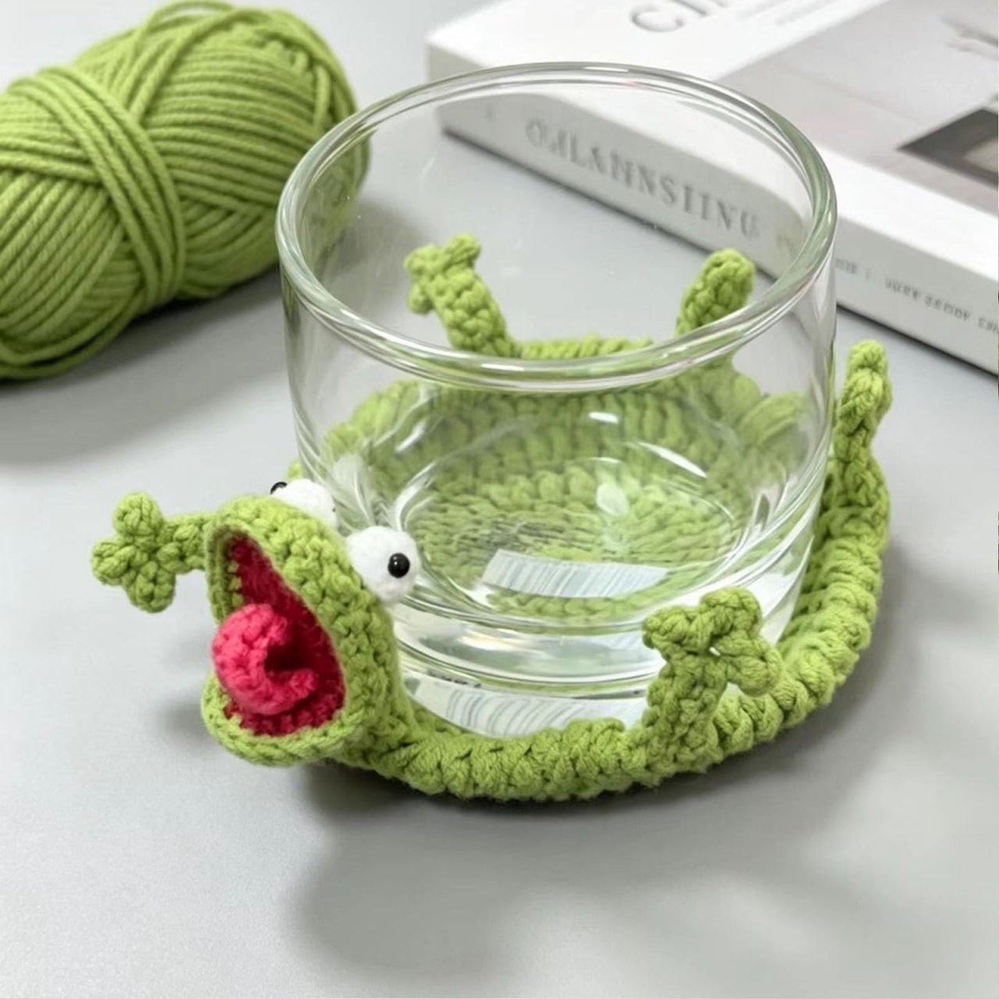 Whimsical 3D Crochet Lizard Coaster