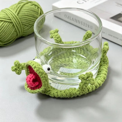 Whimsical 3D Crochet Lizard Coaster