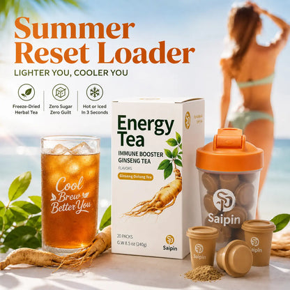 🔥【BOGO Deal】Loaded Tea Energy Drink Mix ，( Saipin FREE Shaker) No Sugar Clean Focus Calm Power for Work Gym On The Go，4X Active Power Healthy
