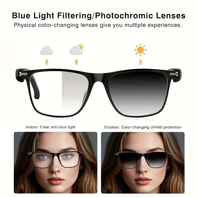 🔥 AI Interpretation Smart Glasses🕶️164-Language Translation, Photochromic Lenses,  Hands-Free Audio