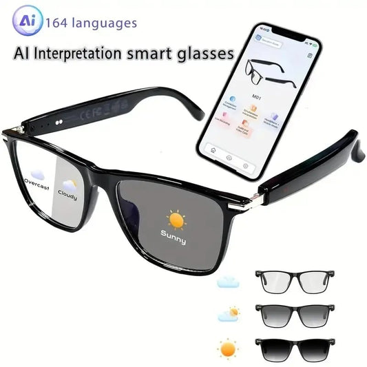 🔥 AI Interpretation Smart Glasses🕶️164-Language Translation, Photochromic Lenses,  Hands-Free Audio