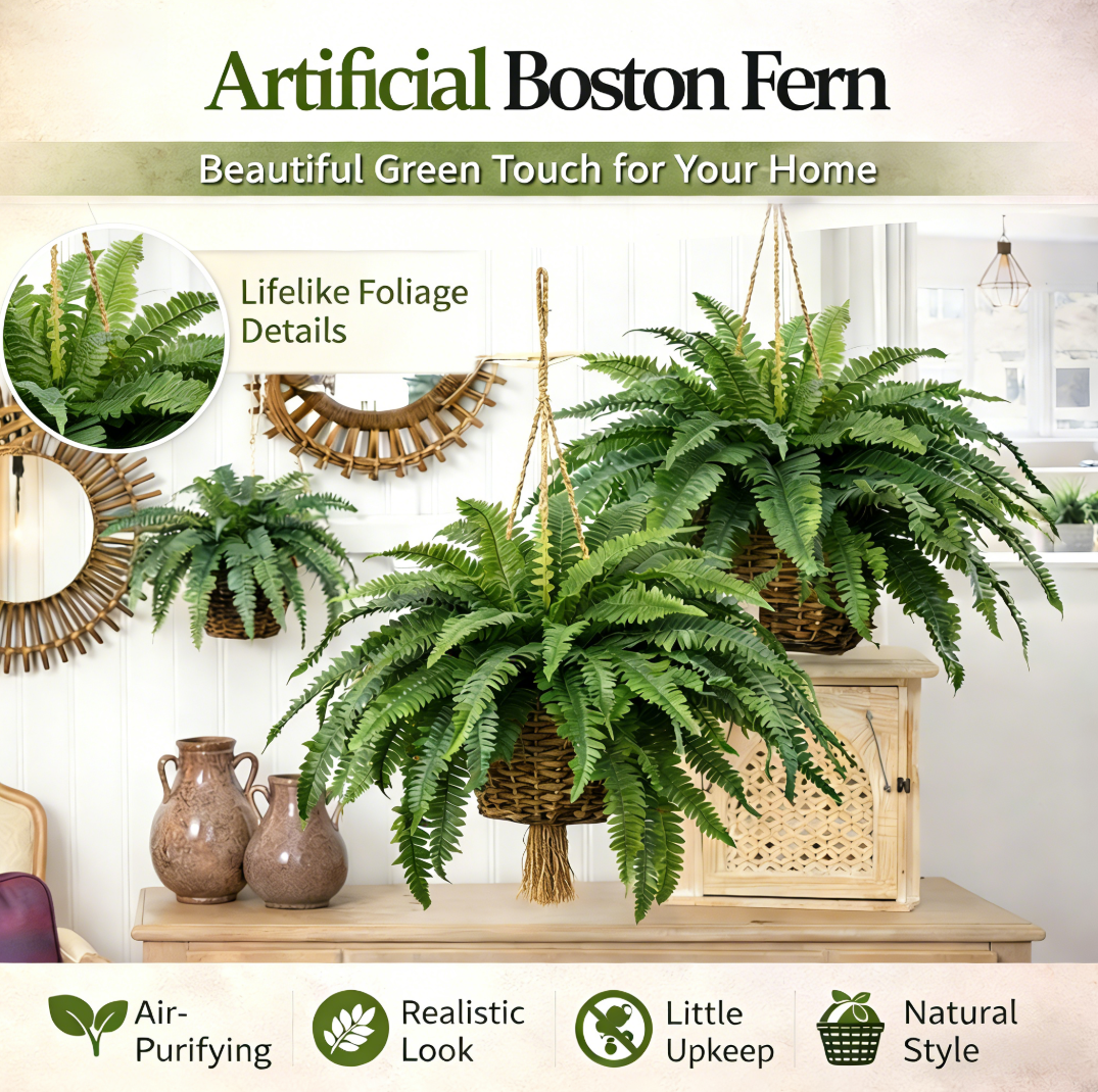 🔥 Mother’s Day Flash Sale 🌱 UV Resistant Ferns Artificial Plants Large for Planters, Office & Home Decor, Outdoor & Indoor