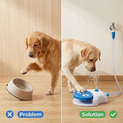 The Ultimate 2-in-1 Outdoor Dog Water Oasis: Paw-Activated Fountain & Splash Pad