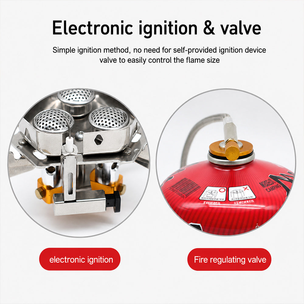 🔥Camping Gas Burner – 5800W, Piezo Ignition, Windproof
