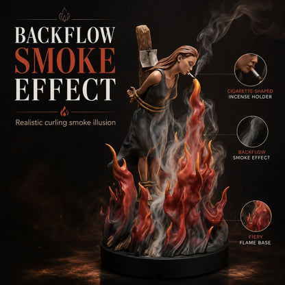 Witch Burn Sculpture Backflow Incense Burner | Gothic Art Incense Holder