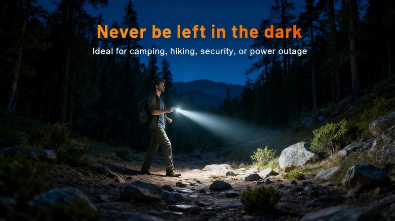 🔦Pocket Rechargeable EDC Flashlight: 500-lumen mini keychain flashlight