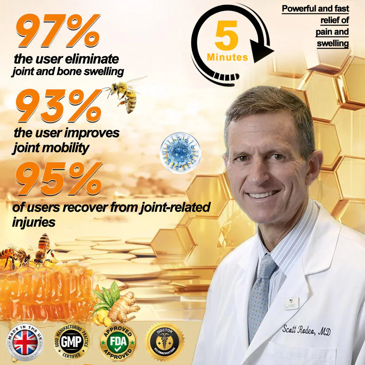 HOUKEA® Bee Venom Pain-Relief Bone Healing Cream ⏰(Specially for older adults)