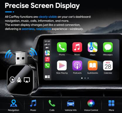 🚗📲 2026 Upgrade 3 in 1 Screen Mirror iOS Phone, wired to wireless Carplay adapter