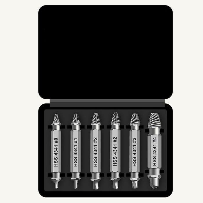 🔥Grab It Before It's Gone! 🔩 Stripped Screw Extractor Kit – 6-Piece Set, Easy-Out Bolt & Damaged Screw Remover